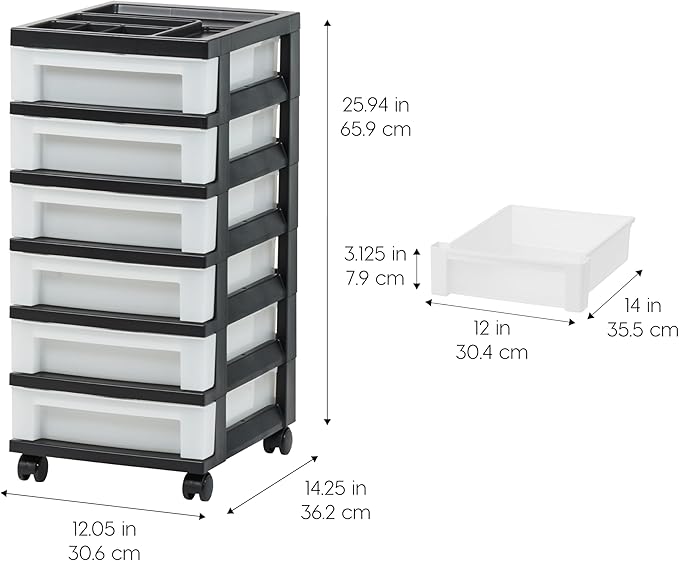 IRIS USA Craft Plastic Organizers and Storage, Rolling Storage Cart - Image 3