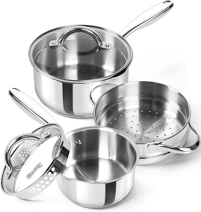 MICHELANGELO Stainless Steel Sauce Pot Set by Michelangelo