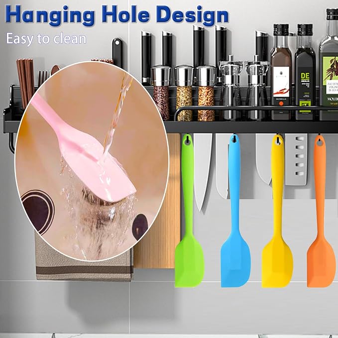 8 Pieces Silicone Spatulas, 11 inch Heat-Resistant Non-stick Spatulas - Image 4