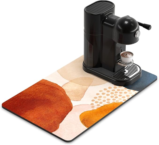 Rnivvi Coffee Mat, Hide Stain Rubber Backed Absorbent Dish Drying Pad by Rnivvi