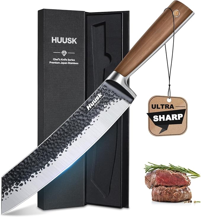 Huusk Butcher Knife 8.5 Inch Meat Cleaver Knife Japanese Vegetable Cleaver High by HuuskKnife