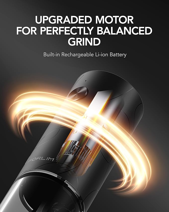 FORLIM Electric Salt and Pepper Grinder Set, USB Rechargeable, Automatic Salt - Image 5
