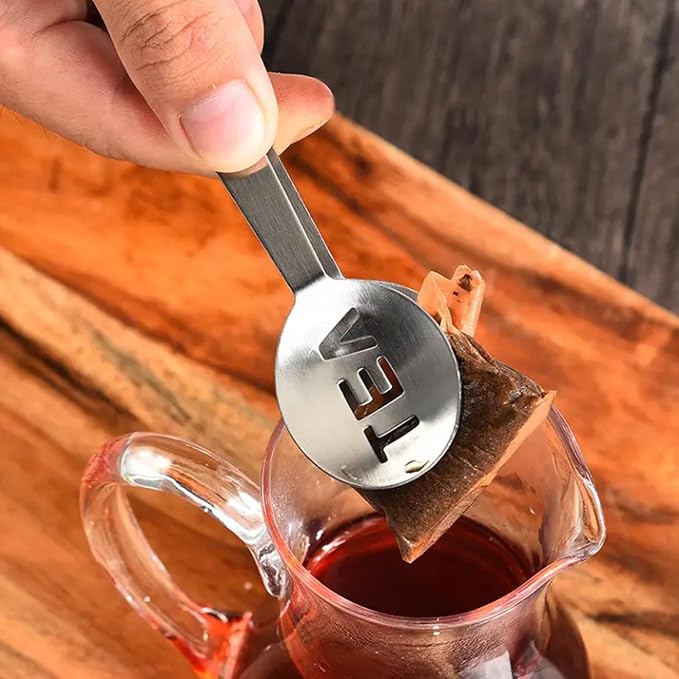 2Pcs Gold & 2Pcs Silver Tea Bag Squeezer, Stainless Steel Clip On Strainer - Image 5
