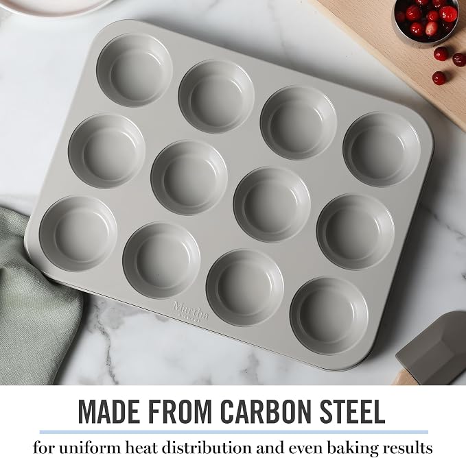 Martha Stewart Gallen 12-Cup Nonstick Carbon Steel Muffin and Cupcake Pan – - Image 4