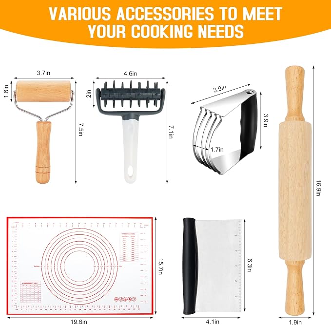 Wooden Rolling Pins for Baking, Small Dough Roller - Image 2