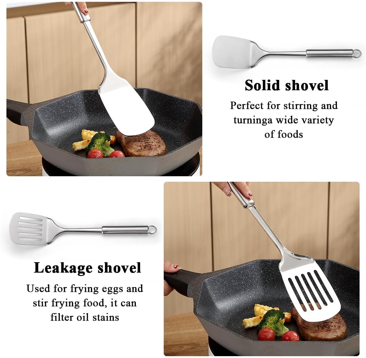 Stainless Steel Cooking Utensils Set 4 Pieces, Kitchen Tools Set