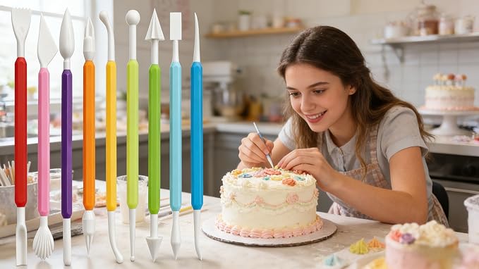 9-Piece Fondant Sculpting Tool Set - Image 2