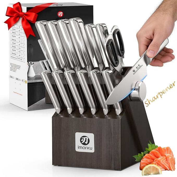 Knife Sets for Kitchen with Block imarku G14 Japanese Knife Set Stainless Steel by imarku