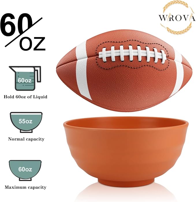 Wrova Wheat Straw Bowls Set 60 OZ Unbreakable Large Cereal Bowls Set of 6 - Image 3