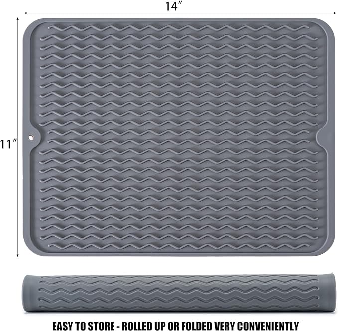 Large 14" x 11" Silicone Dish Drying Mat - Image 2