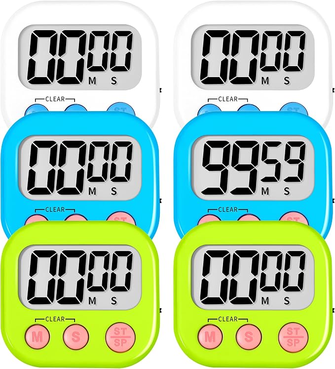 ZILLEEN 6 Pack Kitchen Timers for Cooking Digital Classroom Timers for Teachers by ZILLEEN