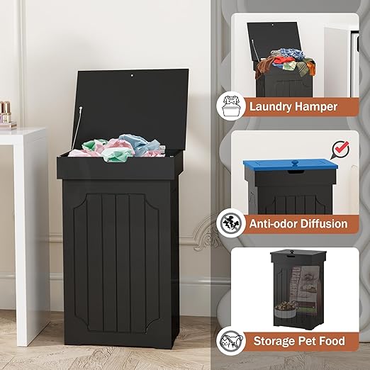 Function Home Trash Can Cabinet, 13 Gallon Kitchen Garbage Can, Wood Recycling - Image 6