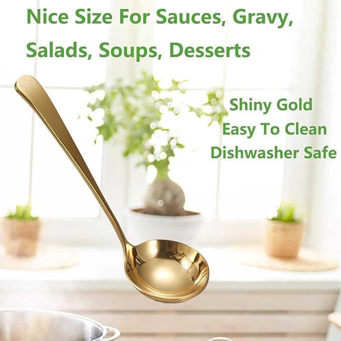 Asanta 2 PCS Small Soup Ladle, 7.7 Inch Sauce ladle, Durable 304 Stainless - Image 2