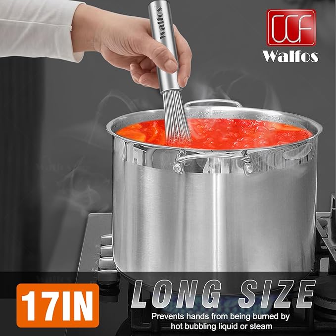 Walfos Whisks Large Whisk Set of 2, Heavy Duty Stainless Steel Wire Whisk Ideal - Image 6