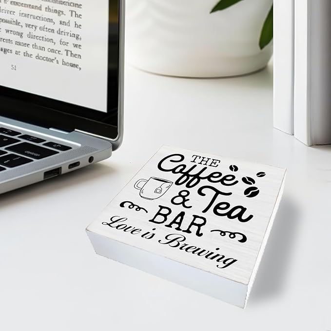 Coffee & Tea Bar Sign Decor, Coffee Tea Station Accessories, Farmhouse Kitchen - Image 3