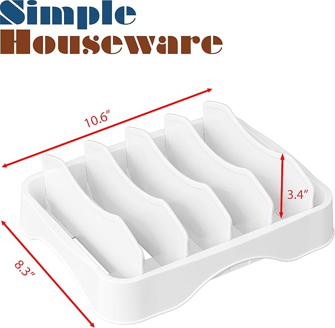 Simple Houseware Food Container Lid Organizer, Adjustable Dividers Lids Storage - Image 9