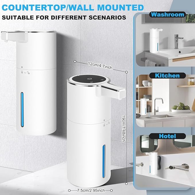 Automatic Soap Dispenser Liquid Touchless: 13.52oz/400ml Wall Mounted USB - Image 6