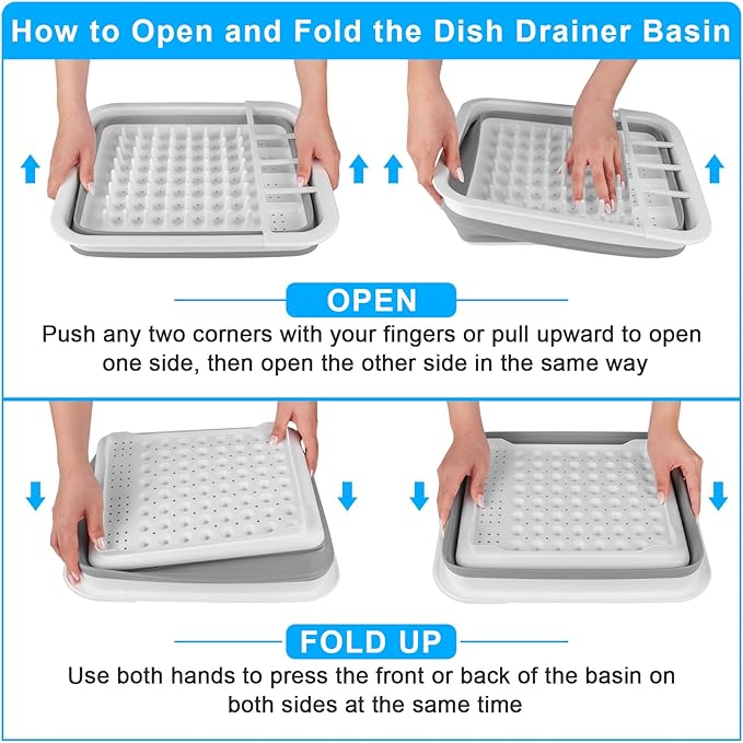 Collapsible Dish Drying Rack Portable Dish Drainers - Image 3