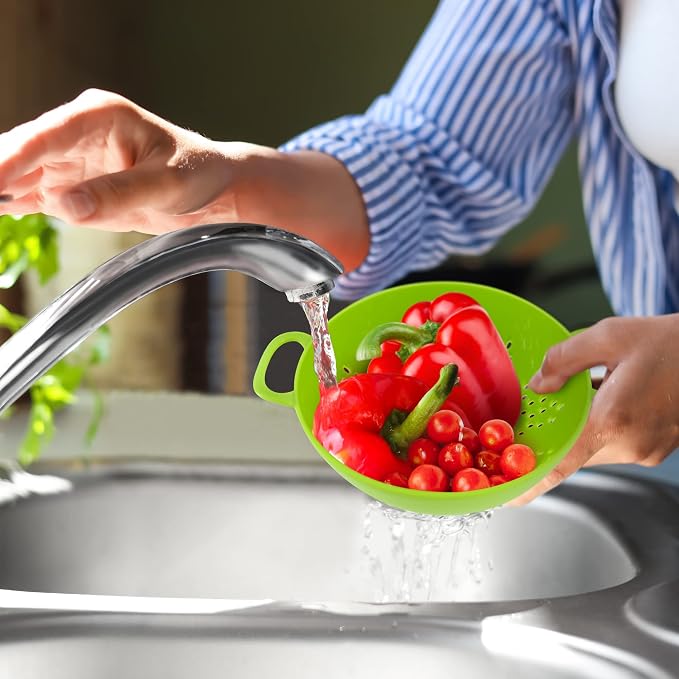Meadow Lane 6-inch Small Colander, Dishwasher Safe, Double Handles, Compact - Image 8