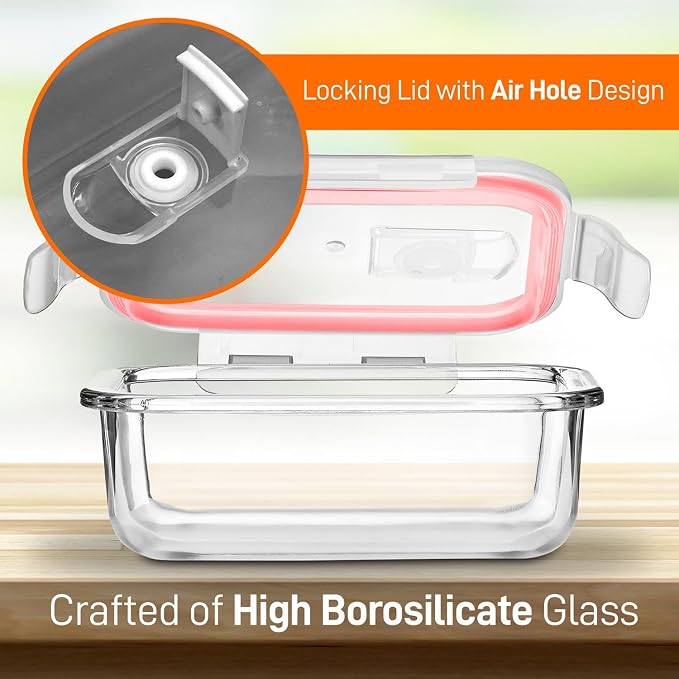 Nutrichef 10-Piece Glass Food Containers - Image 5