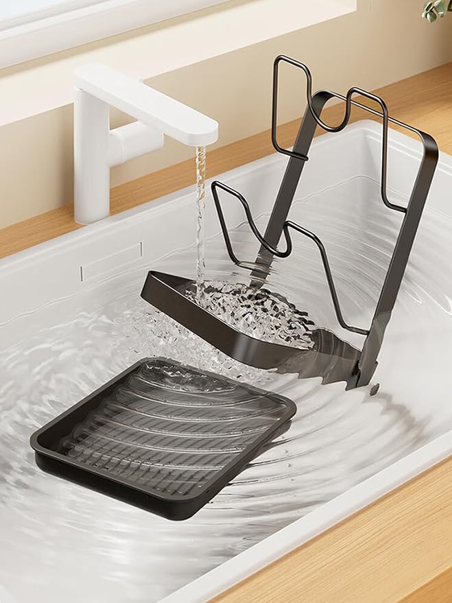 Pot Lid Holder Organizer, Carbon Steel Kitchen Pot Lid Rack - Image 6