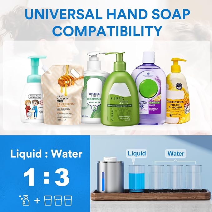 Automatic Foaming Soap Dispenser Touchless, Rechargeable Electric Hand ＆ Dish - Image 5