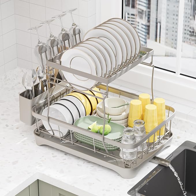 LIYI Dish Drying Rack, Large Dish Rack by LIYIBambooHairBrush