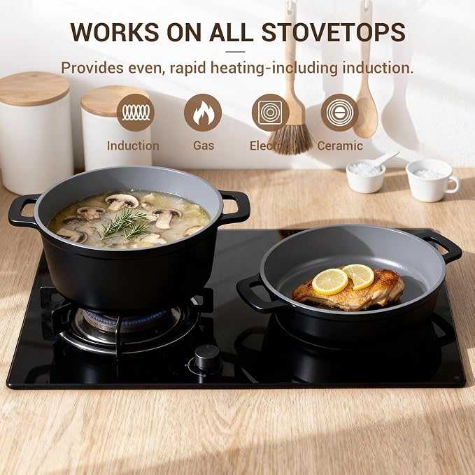 Ammeloo 8-Piece Ceramic Nonstick Cooking Pot Set - Image 5