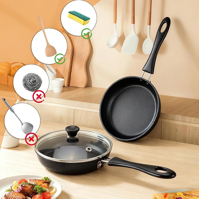 Mini Nonstick Egg & Omelet Pan – 4.7” Single Serve Frying Pan/Skillet, Diamond - Image 4