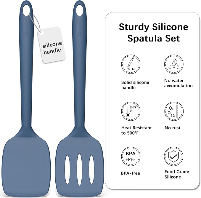 Coukre 2 Pack Silicone Spatula Set, High Heat Resistant, BPA Free Kitchen - Image 2