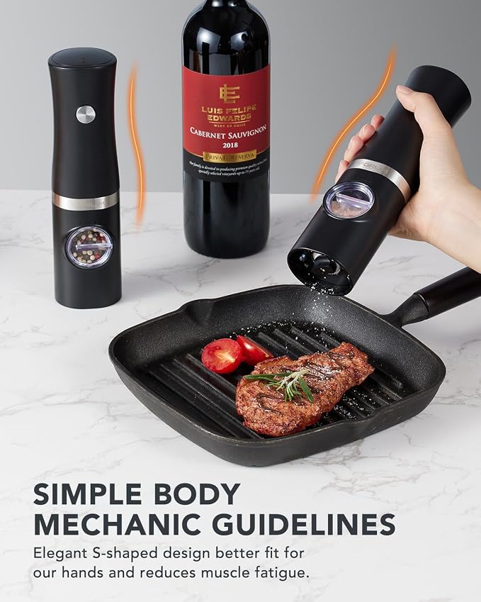 FORLIM Rechargeable Electric Salt and Pepper Grinder Set - Image 4