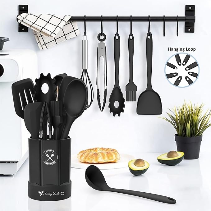 Silicone Kitchen Utensils Set, 16-Piece Silicone Cooking Utensils by Deedro - Image 5