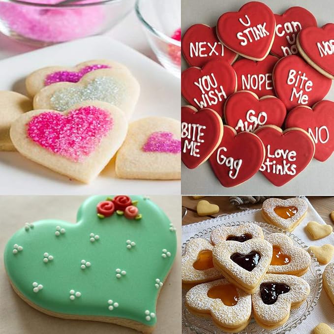 Love Heart Cookie Cutter Set Pack of 5 Valentines Day Heart Biscuit Cutter - Image 8