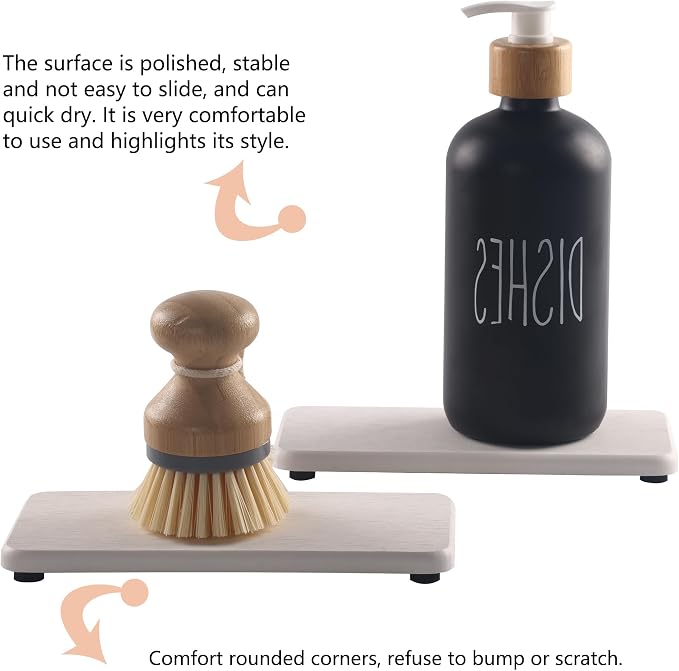 NiuYichee 2 Pcs Water Absorbing Stone Trays, Kitchen/Bathroom Sink Soap Dish - Image 5