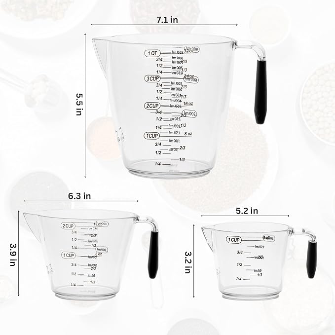 Dalup Measuring Cup Set – Clear Plastic Liquid Measuring Cups - Image 3