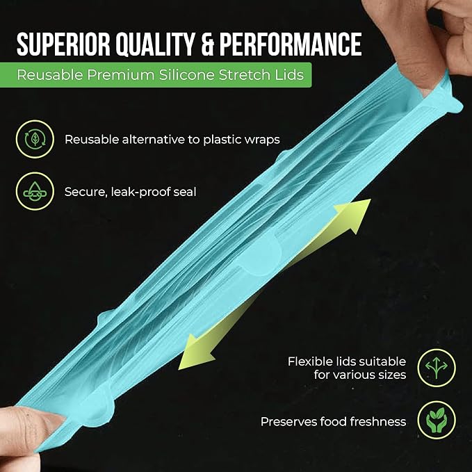 Reusable Silicone Stretch Lids for Food Storage in Fridge - Image 5