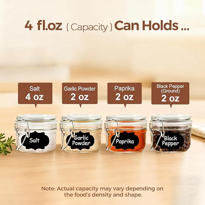 ComSaf 4oz Glass Spice Jars - Image 3