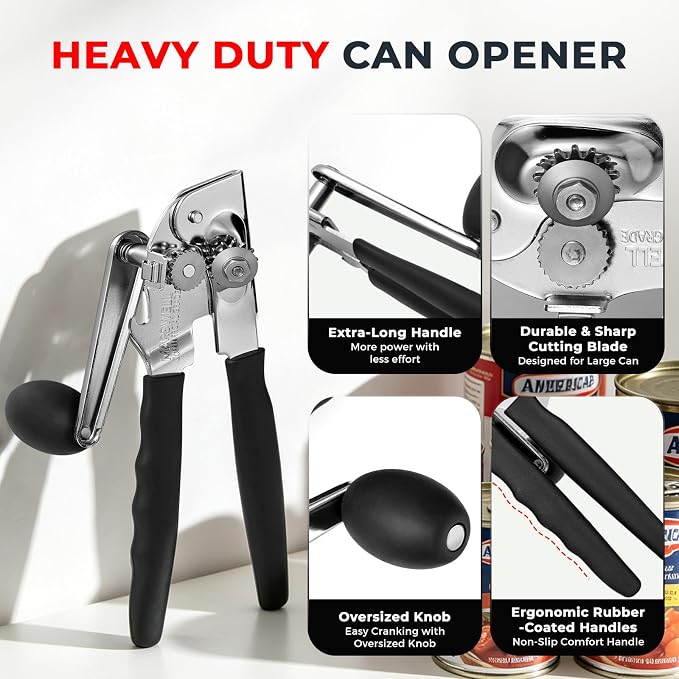 MARSWELL Heavy Duty Can Opener for Large Cans, Extra-Long Handles & Oversized - Image 2