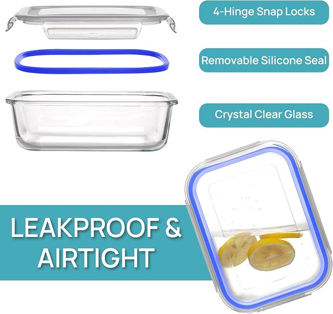 Vtopmart 5 Pack 35oz Glass Food Storage Containers - Image 6