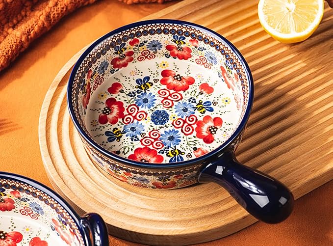 Vintage Flowers Style Ceramic Bakeware Casserole Dish Baking Pan Lasagna Pans - Image 4