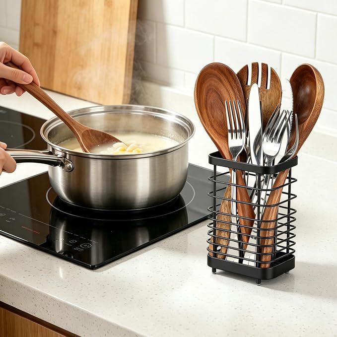 Utensil Holder, Stainless Steel Utensil Drying Rack - Image 6