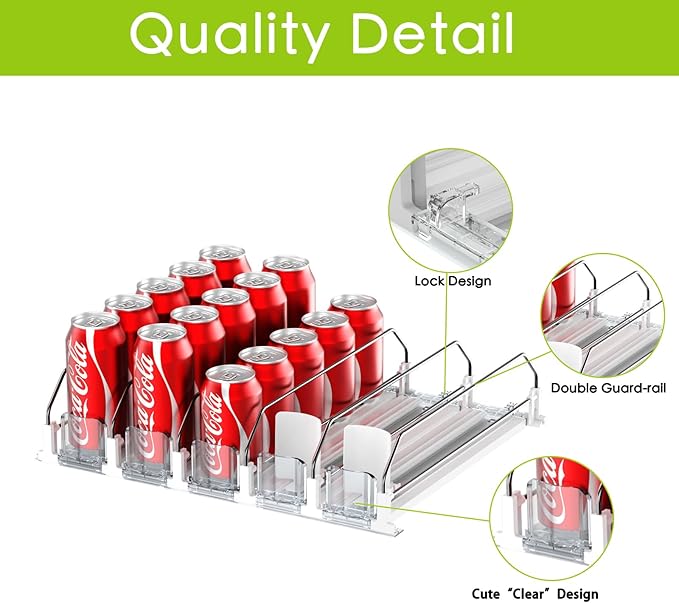 IBORING Drink Organizer for Fridge, Self Pushing Fridge Drink Organizer - Image 5