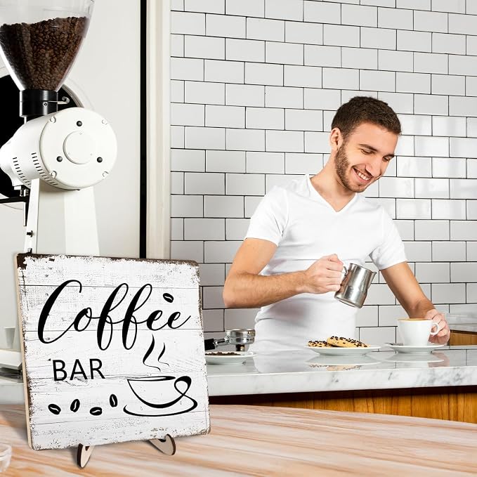 Coffee Bar Decor Sign – Rustic Wooden Plaque - Image 6