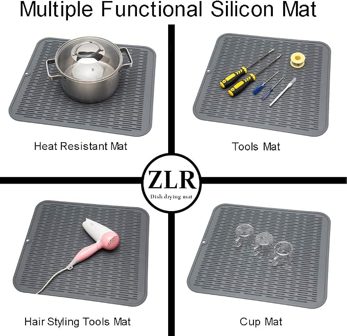 ZLR 2 Pcs Large Silicone Dish Drying Mat - Image 5