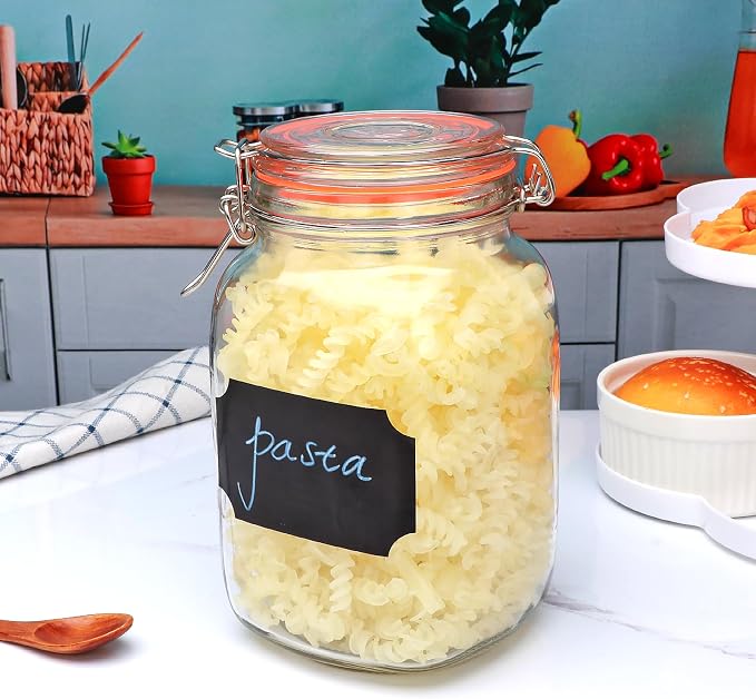 50oz Glass Jars with Clamp Lids, 1500ml Square Wide Mouth Mason Jars with - Image 8
