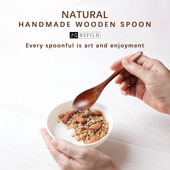 2 PCS Small Wooden Spoons, 5.8 Inch Honey Spoons - Image 3