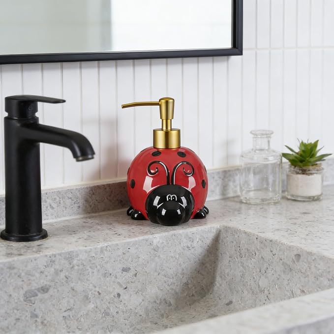RQYIXI 17 OZ Ladybug Ceramic Soap Dispenser - Image 5