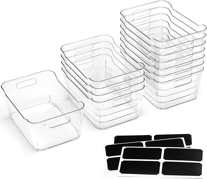 12 PACK Multi-Use Clear Plastic Storage Bins - Image 2