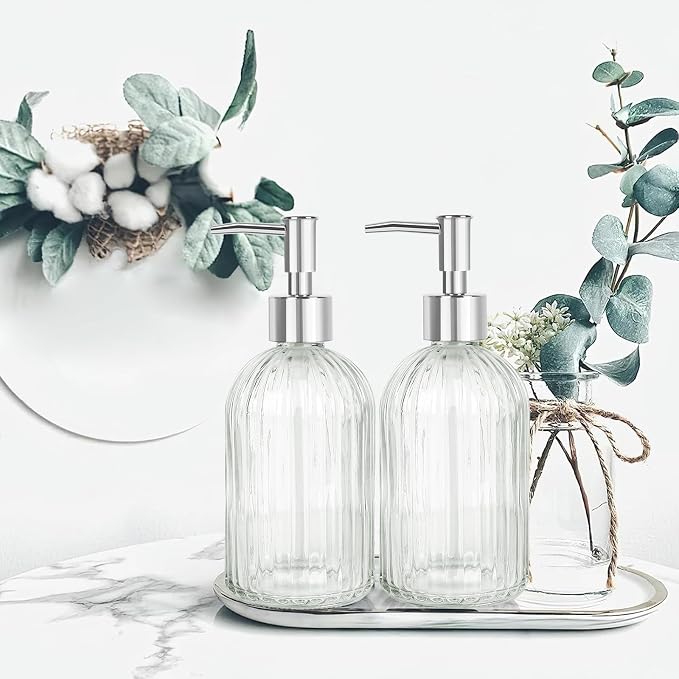 Glass Soap Dispenser with Plastic Pump, Hand Soap Dispenser - Image 5