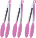 HINMAY Serving Tongs with Silicone Tips 9 Inches Stainless Steel Food Tongs by HINMAY